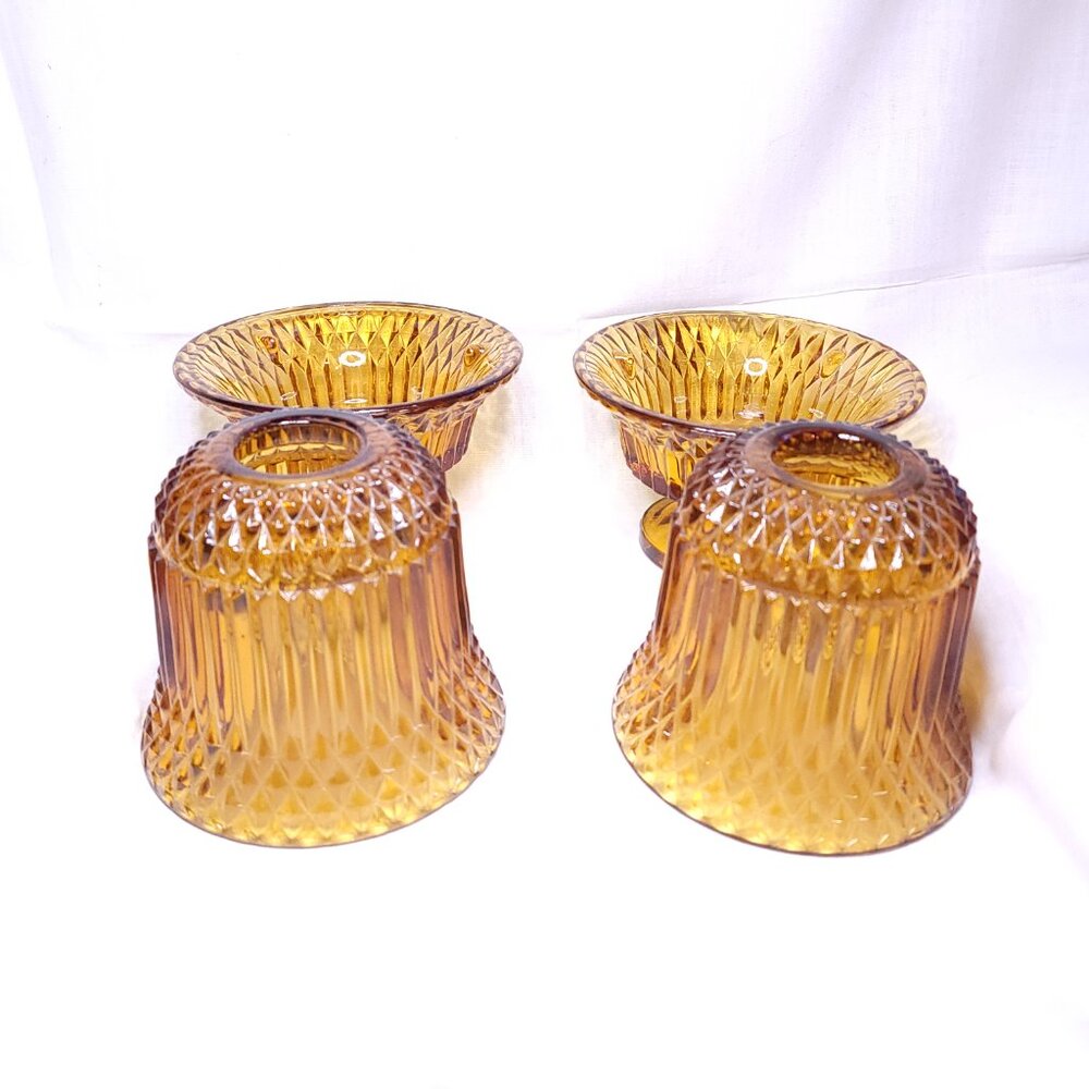 Pair of Vintage Amber Princess House Fairy Lamps - Picture 3 of 10